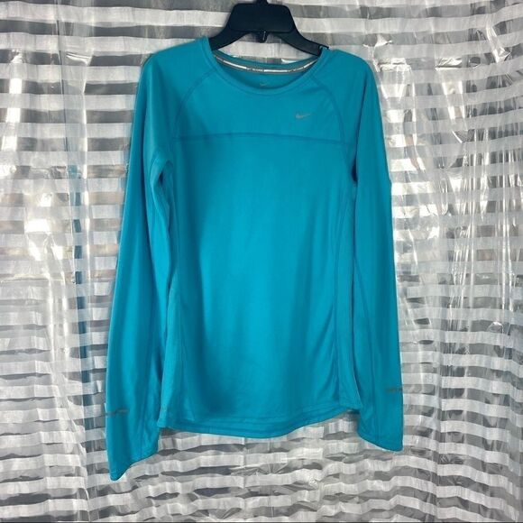 Nike Dry Fit Blue Long Sleeve Shirt - Picture 2 of 9